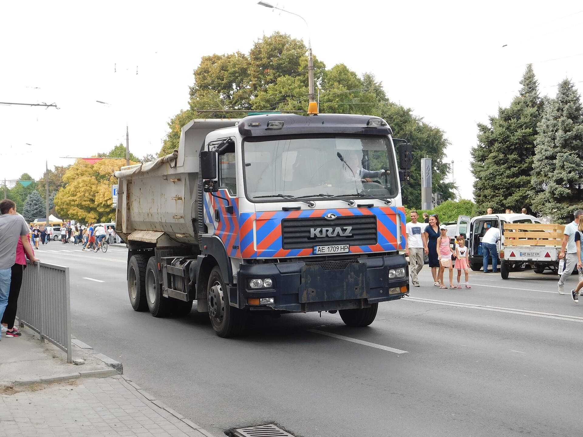 Kraz dump truck at day of the city; 14.09.19