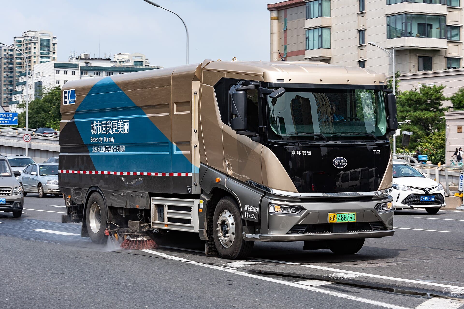 2019 BYD T8 street sweeper truck in Beijing