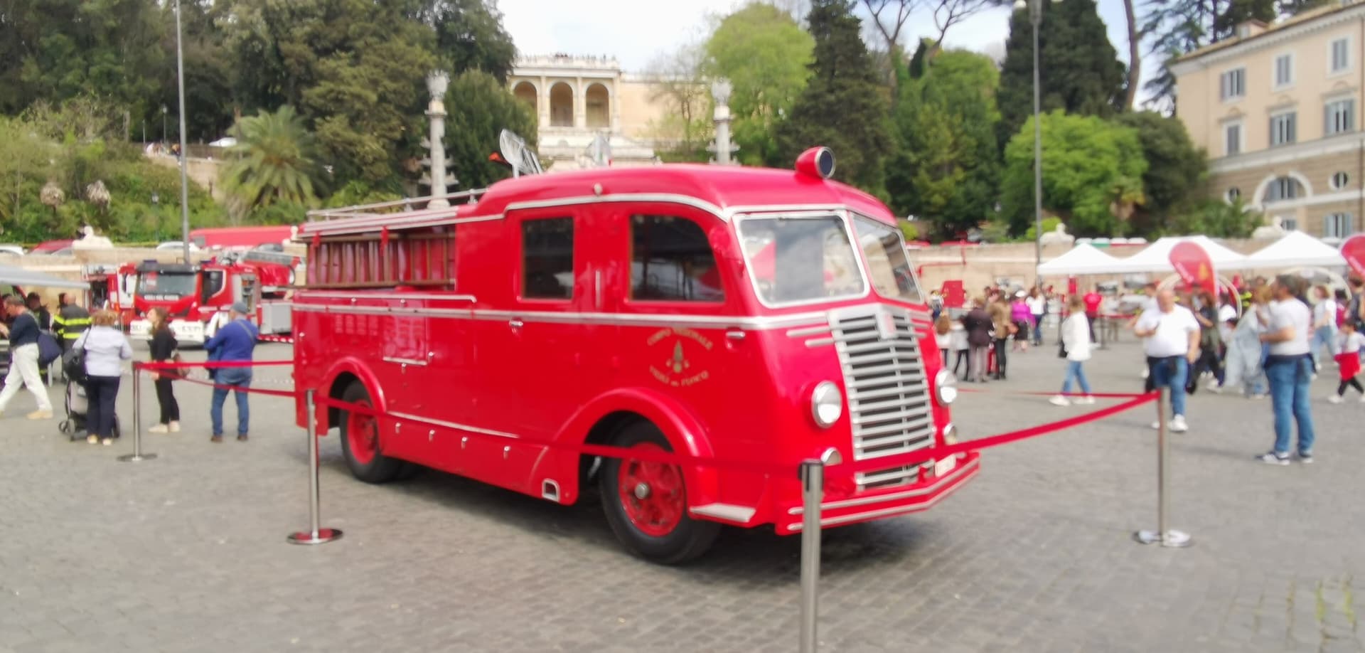 Fiat 626 fire engine displayed in Rome in 2023